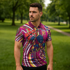 Brisbane Lions ANZAC Day Zipper Polo Shirt Indigenous Poppy Remembrance Lion Warrior