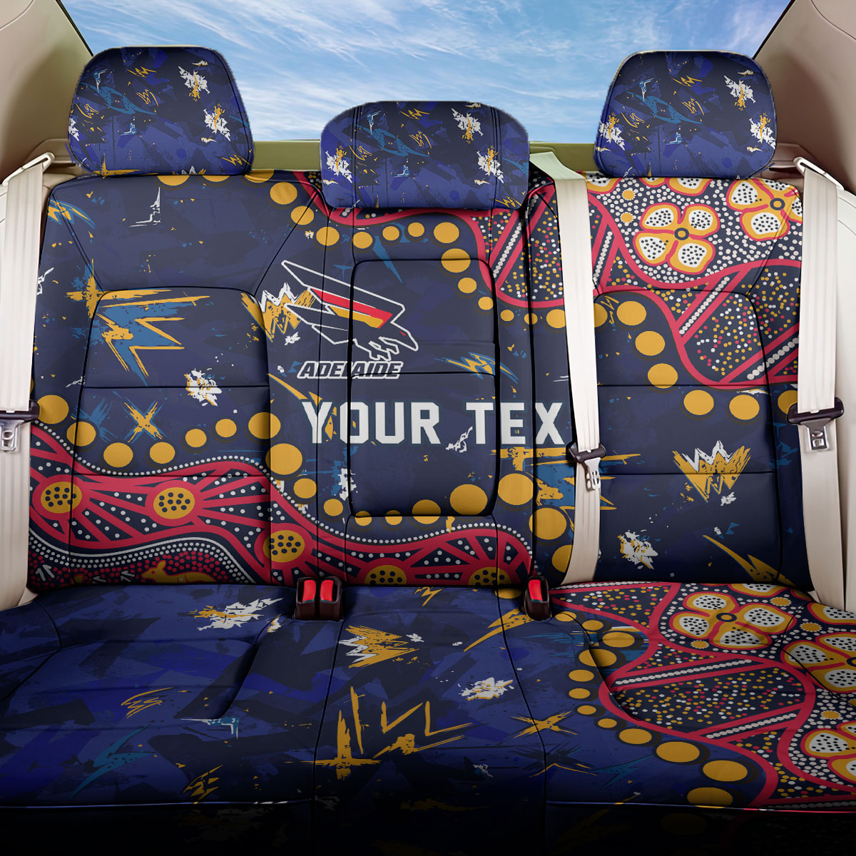Personalized Adelaide Back Car Seat Cover Aboriginal Pattern with Graffiti Style