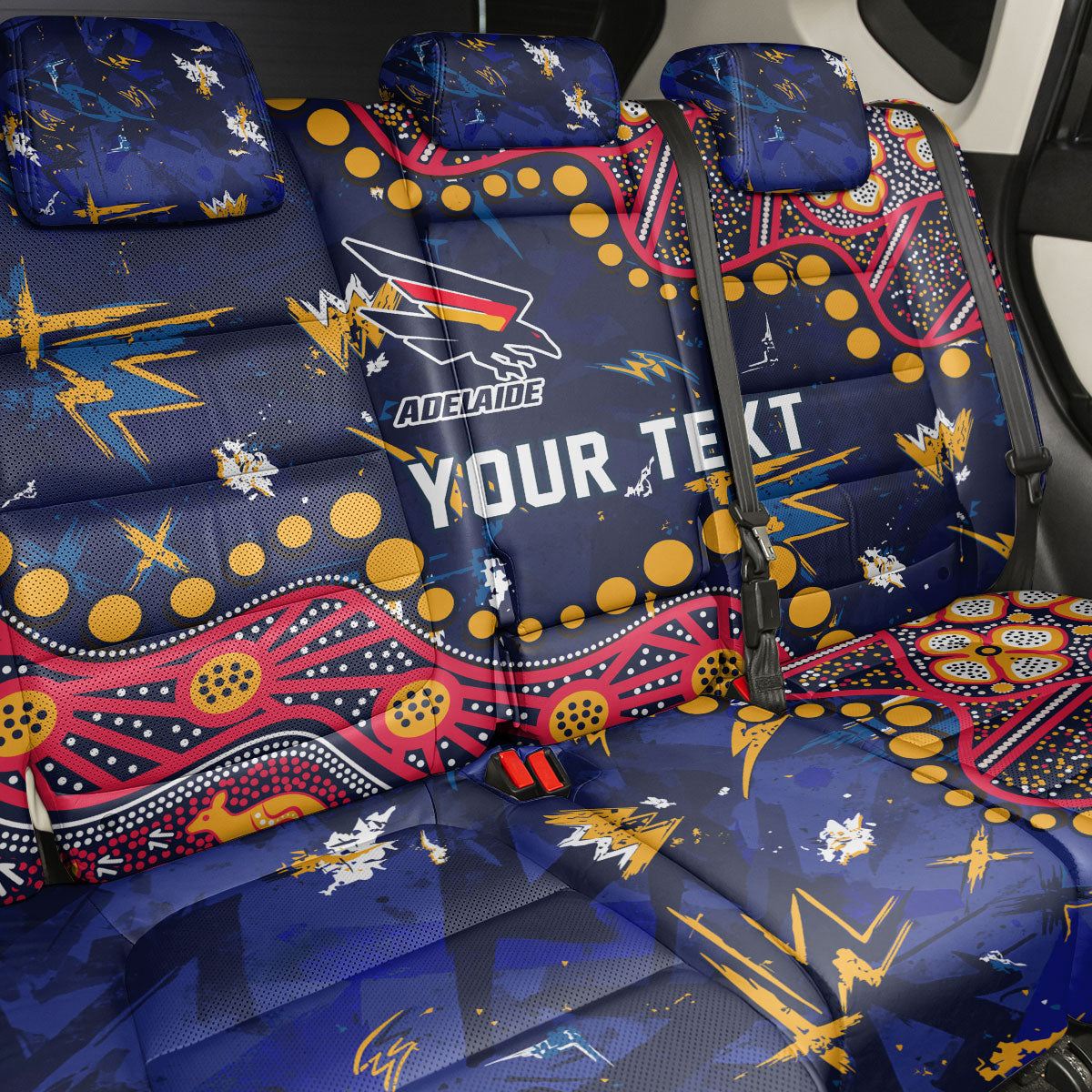 Personalized Adelaide Back Car Seat Cover Aboriginal Pattern with Graffiti Style