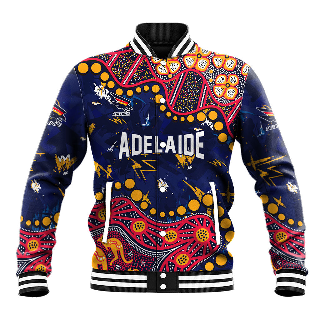 Personalized Adelaide Baseball Jacket Aboriginal Pattern with Graffiti Style