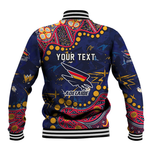 Personalized Adelaide Baseball Jacket Aboriginal Pattern with Graffiti Style