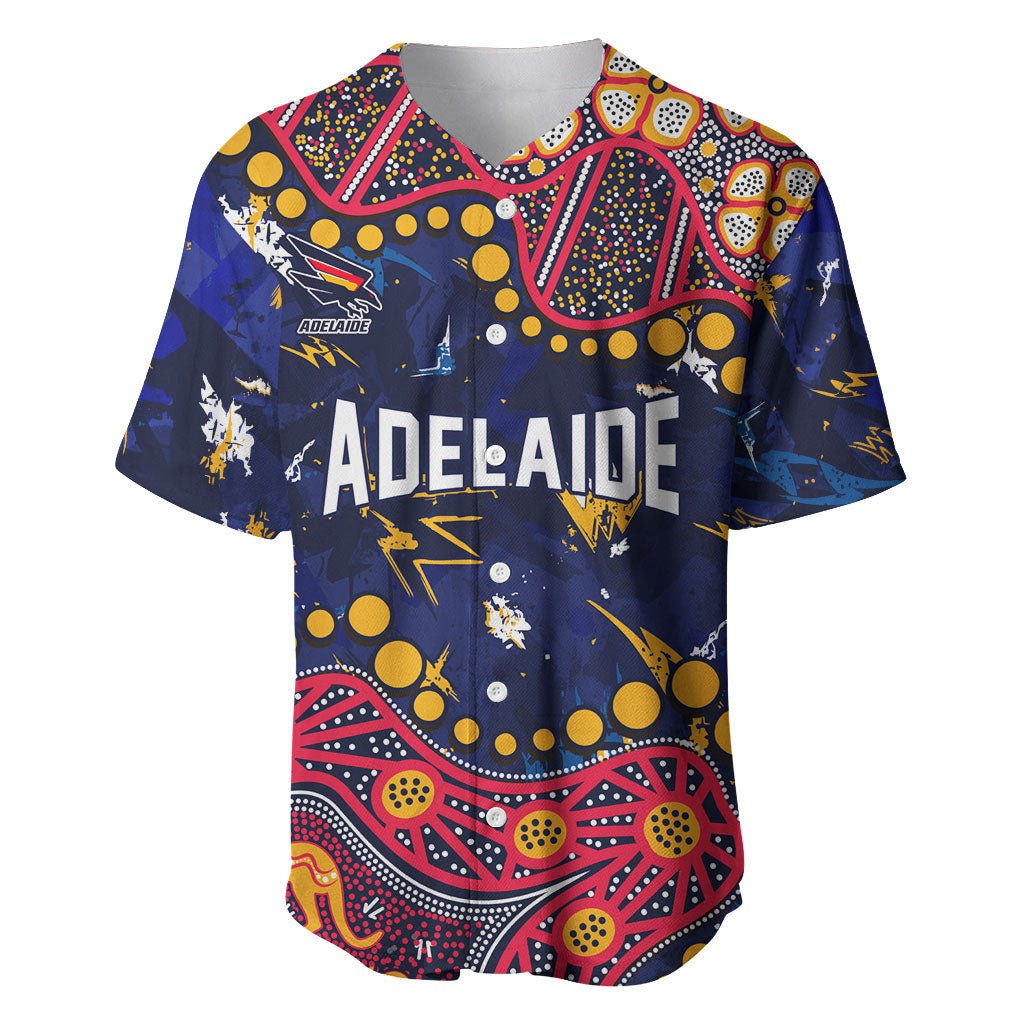 Personalized Adelaide Baseball Jersey Aboriginal Pattern with Graffiti Style