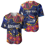 Personalized Adelaide Baseball Jersey Aboriginal Pattern with Graffiti Style
