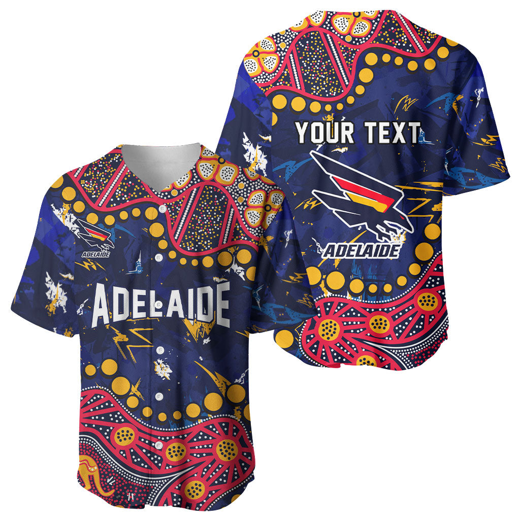 Personalized Adelaide Baseball Jersey Aboriginal Pattern with Graffiti Style