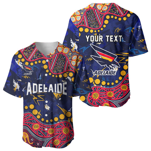 Personalized Adelaide Baseball Jersey Aboriginal Pattern with Graffiti Style