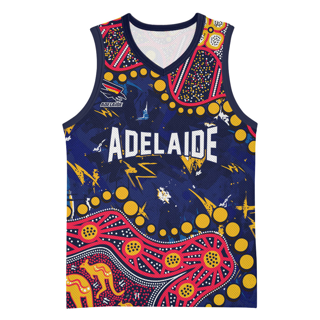 Personalized Adelaide Basketball Jersey Aboriginal Pattern with Graffiti Style