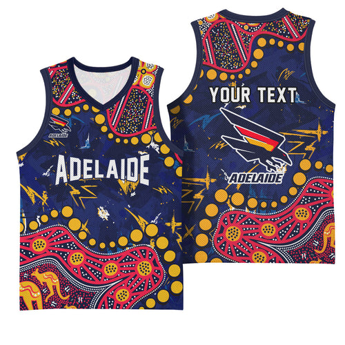 Personalized Adelaide Basketball Jersey Aboriginal Pattern with Graffiti Style