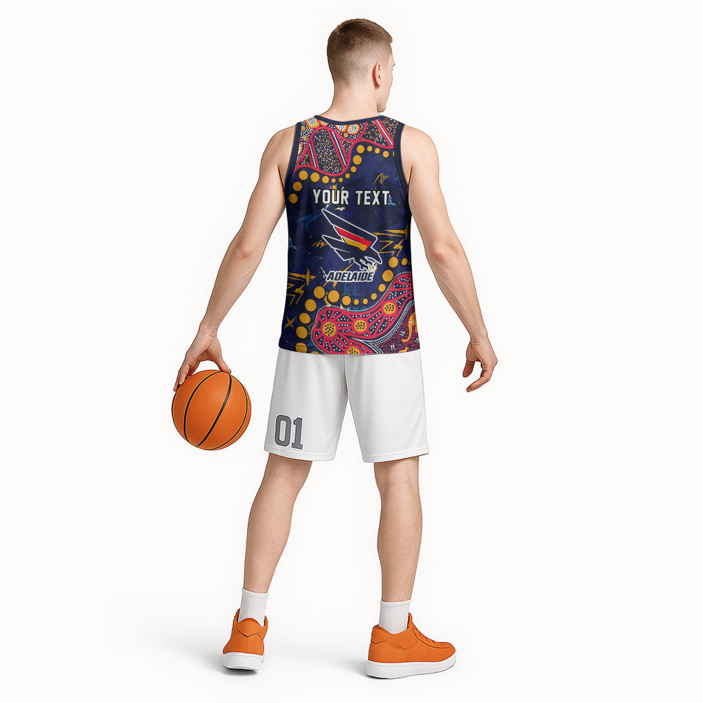 Personalized Adelaide Basketball Jersey Aboriginal Pattern with Graffiti Style