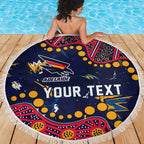 Personalized Adelaide Beach Blanket Aboriginal Pattern with Graffiti Style