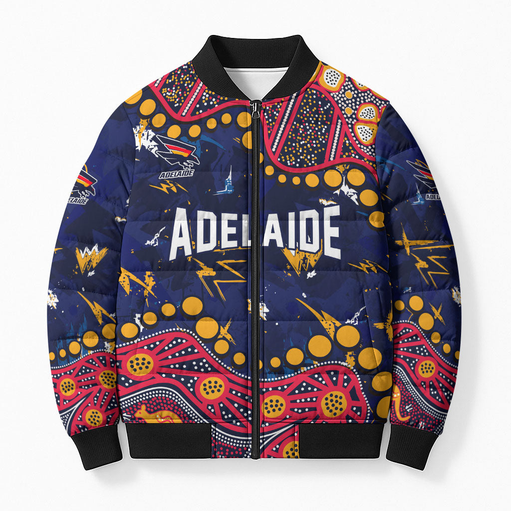 Personalized Adelaide Bomber Puffer Jacket Aboriginal Pattern with Graffiti Style