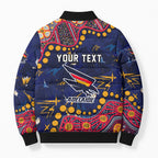 Personalized Adelaide Bomber Puffer Jacket Aboriginal Pattern with Graffiti Style