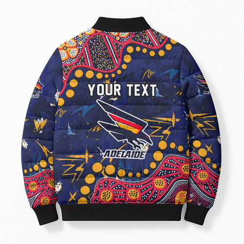 Personalized Adelaide Bomber Puffer Jacket Aboriginal Pattern with Graffiti Style