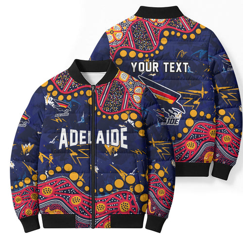 Personalized Adelaide Bomber Puffer Jacket Aboriginal Pattern with Graffiti Style