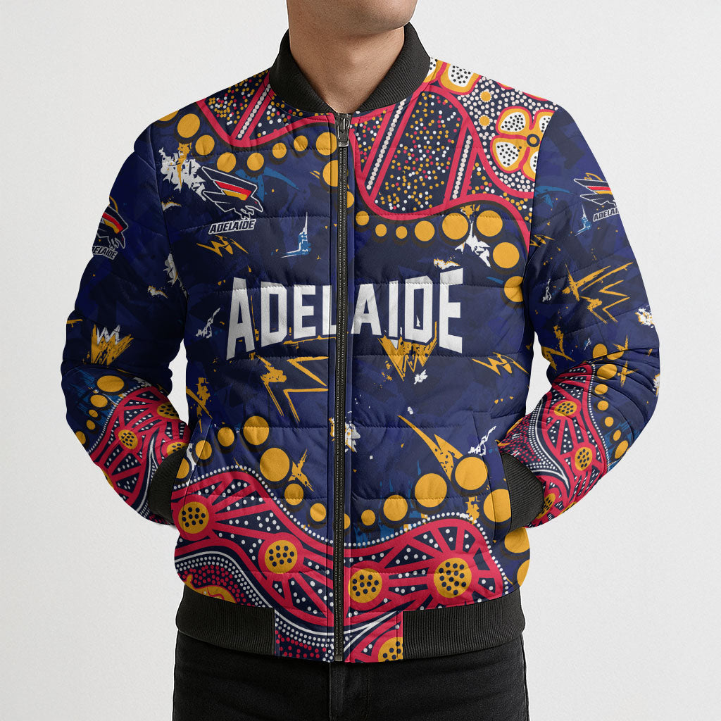 Personalized Adelaide Bomber Puffer Jacket Aboriginal Pattern with Graffiti Style