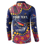 Personalized Adelaide Button Sweatshirt Aboriginal Pattern with Graffiti Style