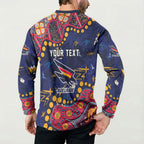 Personalized Adelaide Button Sweatshirt Aboriginal Pattern with Graffiti Style
