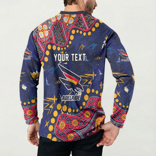 Personalized Adelaide Button Sweatshirt Aboriginal Pattern with Graffiti Style