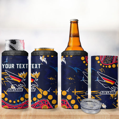 Personalized Adelaide 4 in 1 Can Cooler Tumbler Aboriginal Pattern with Graffiti Style
