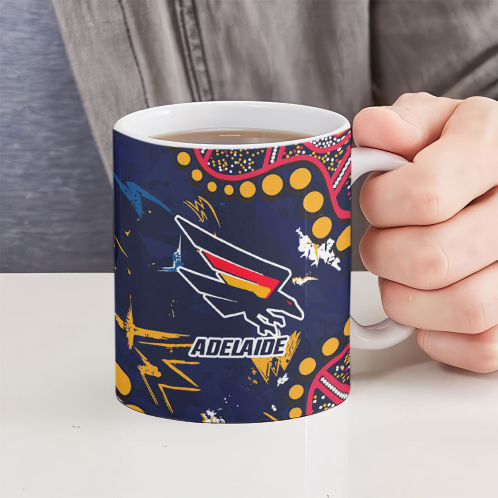 Personalized Adelaide Ceramic Mug Aboriginal Pattern with Graffiti Style