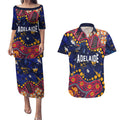 Personalized Adelaide Couples Matching Puletasi and Hawaiian Shirt Aboriginal Pattern with Graffiti Style