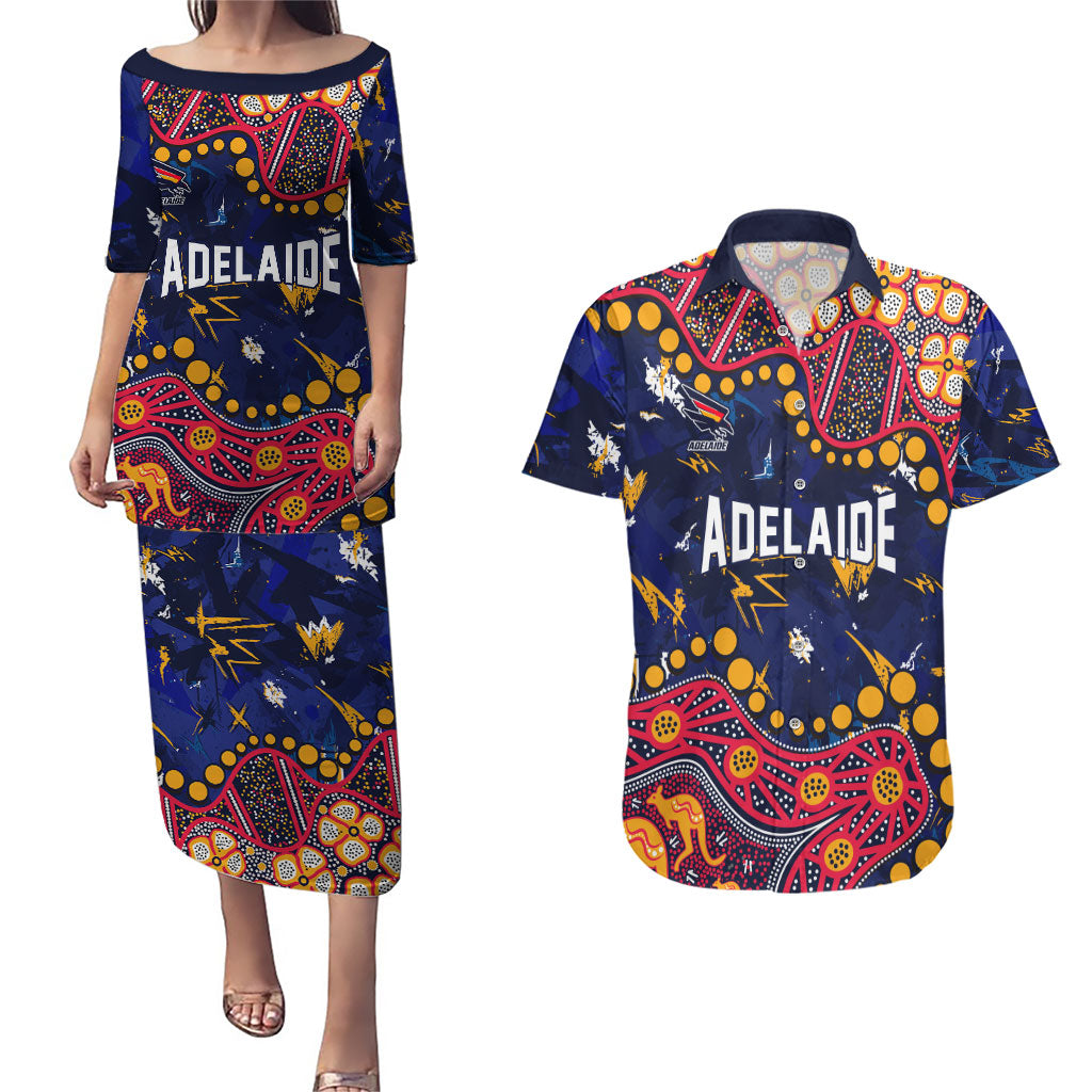 Personalized Adelaide Couples Matching Puletasi and Hawaiian Shirt Aboriginal Pattern with Graffiti Style