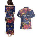 Personalized Adelaide Couples Matching Puletasi and Hawaiian Shirt Aboriginal Pattern with Graffiti Style