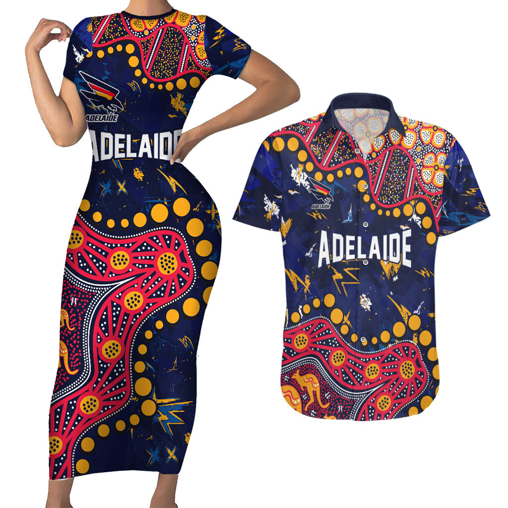 Personalized Adelaide Couples Matching Short Sleeve Bodycon Dress and Hawaiian Shirt Aboriginal Pattern with Graffiti Style