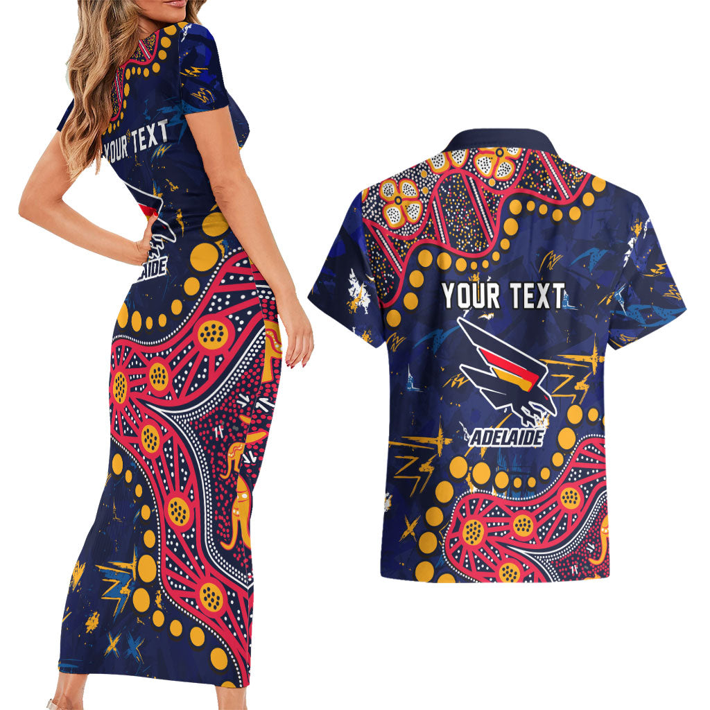 Personalized Adelaide Couples Matching Short Sleeve Bodycon Dress and Hawaiian Shirt Aboriginal Pattern with Graffiti Style