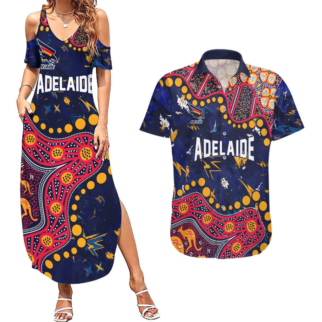 Personalized Adelaide Couples Matching Summer Maxi Dress and Hawaiian Shirt Aboriginal Pattern with Graffiti Style