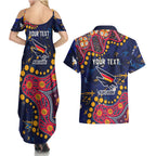 Personalized Adelaide Couples Matching Summer Maxi Dress and Hawaiian Shirt Aboriginal Pattern with Graffiti Style
