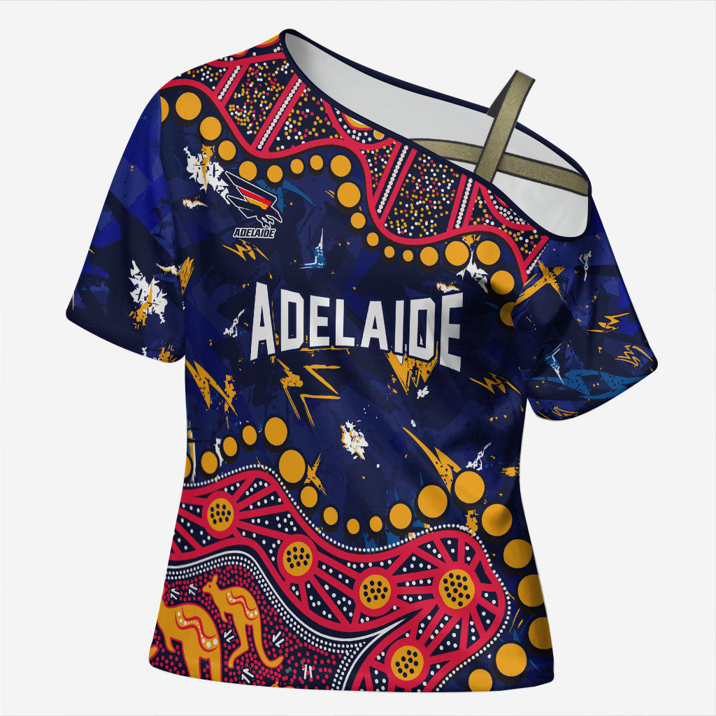 Personalized Adelaide Cross Shoulder Shirt Aboriginal Pattern with Graffiti Style