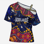 Personalized Adelaide Cross Shoulder Shirt Aboriginal Pattern with Graffiti Style