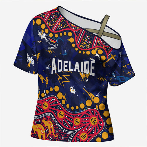 Personalized Adelaide Cross Shoulder Shirt Aboriginal Pattern with Graffiti Style