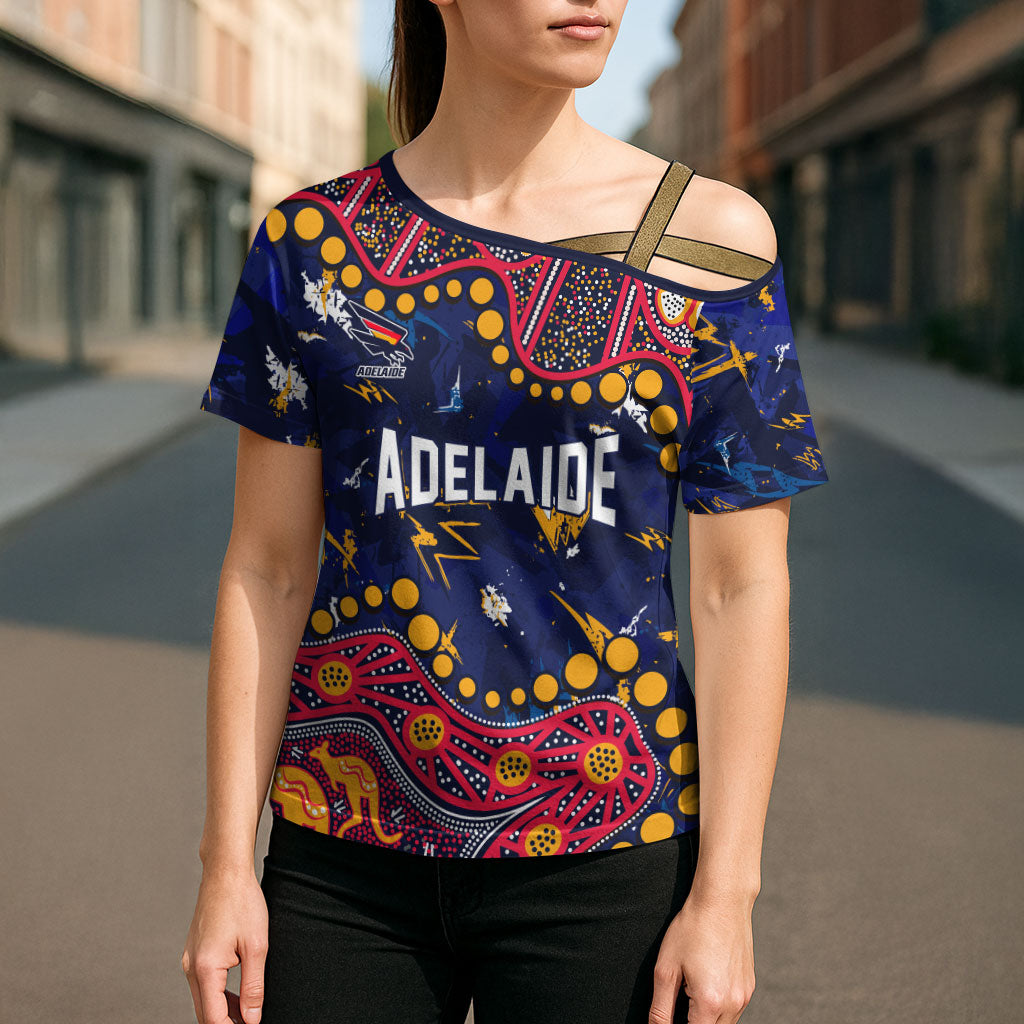 Personalized Adelaide Cross Shoulder Shirt Aboriginal Pattern with Graffiti Style