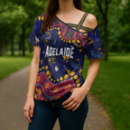 Personalized Adelaide Cross Shoulder Shirt Aboriginal Pattern with Graffiti Style