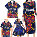 Personalized Adelaide Family Matching Long Sleeve Bodycon Dress and Hawaiian Shirt Aboriginal Pattern with Graffiti Style