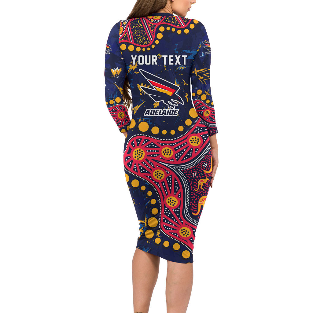 Personalized Adelaide Family Matching Long Sleeve Bodycon Dress and Hawaiian Shirt Aboriginal Pattern with Graffiti Style
