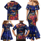 Personalized Adelaide Family Matching Mermaid Dress and Hawaiian Shirt Aboriginal Pattern with Graffiti Style