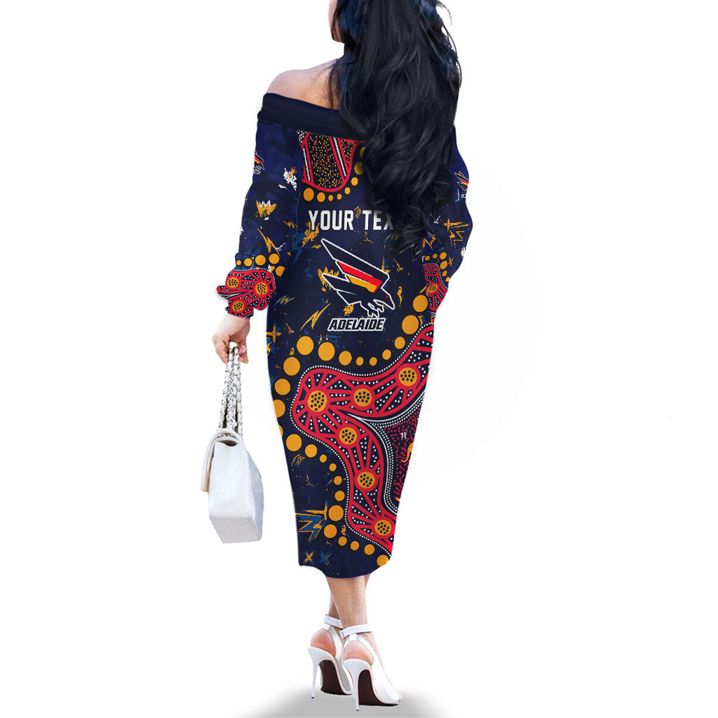 Personalized Adelaide Family Matching Off The Shoulder Long Sleeve Dress and Hawaiian Shirt Aboriginal Pattern with Graffiti Style
