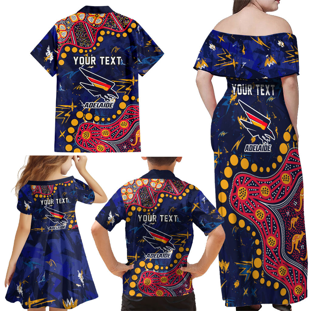 Personalized Adelaide Family Matching Off Shoulder Maxi Dress and Hawaiian Shirt Aboriginal Pattern with Graffiti Style