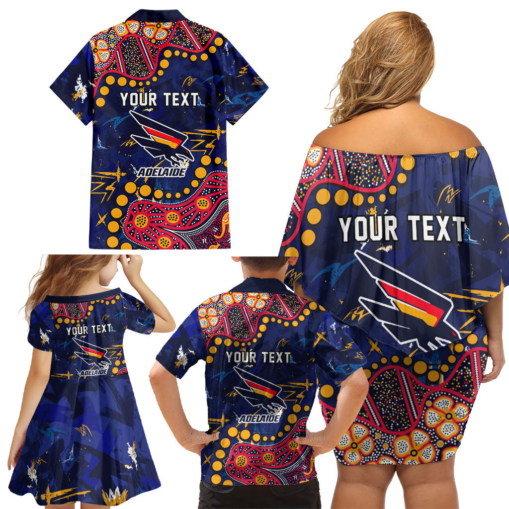 Personalized Adelaide Family Matching Off Shoulder Short Dress and Hawaiian Shirt Aboriginal Pattern with Graffiti Style