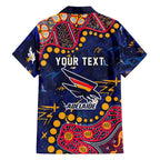Personalized Adelaide Family Matching Off Shoulder Short Dress and Hawaiian Shirt Aboriginal Pattern with Graffiti Style