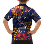 Personalized Adelaide Family Matching Short Sleeve Bodycon Dress and Hawaiian Shirt Aboriginal Pattern with Graffiti Style