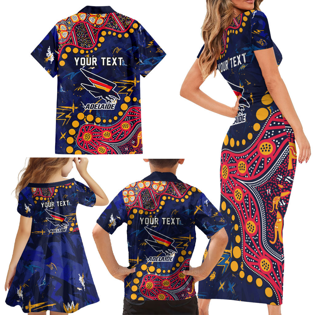 Personalized Adelaide Family Matching Short Sleeve Bodycon Dress and Hawaiian Shirt Aboriginal Pattern with Graffiti Style