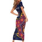 Personalized Adelaide Family Matching Short Sleeve Bodycon Dress and Hawaiian Shirt Aboriginal Pattern with Graffiti Style