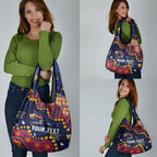 Personalized Adelaide Grocery Bag Aboriginal Pattern with Graffiti Style