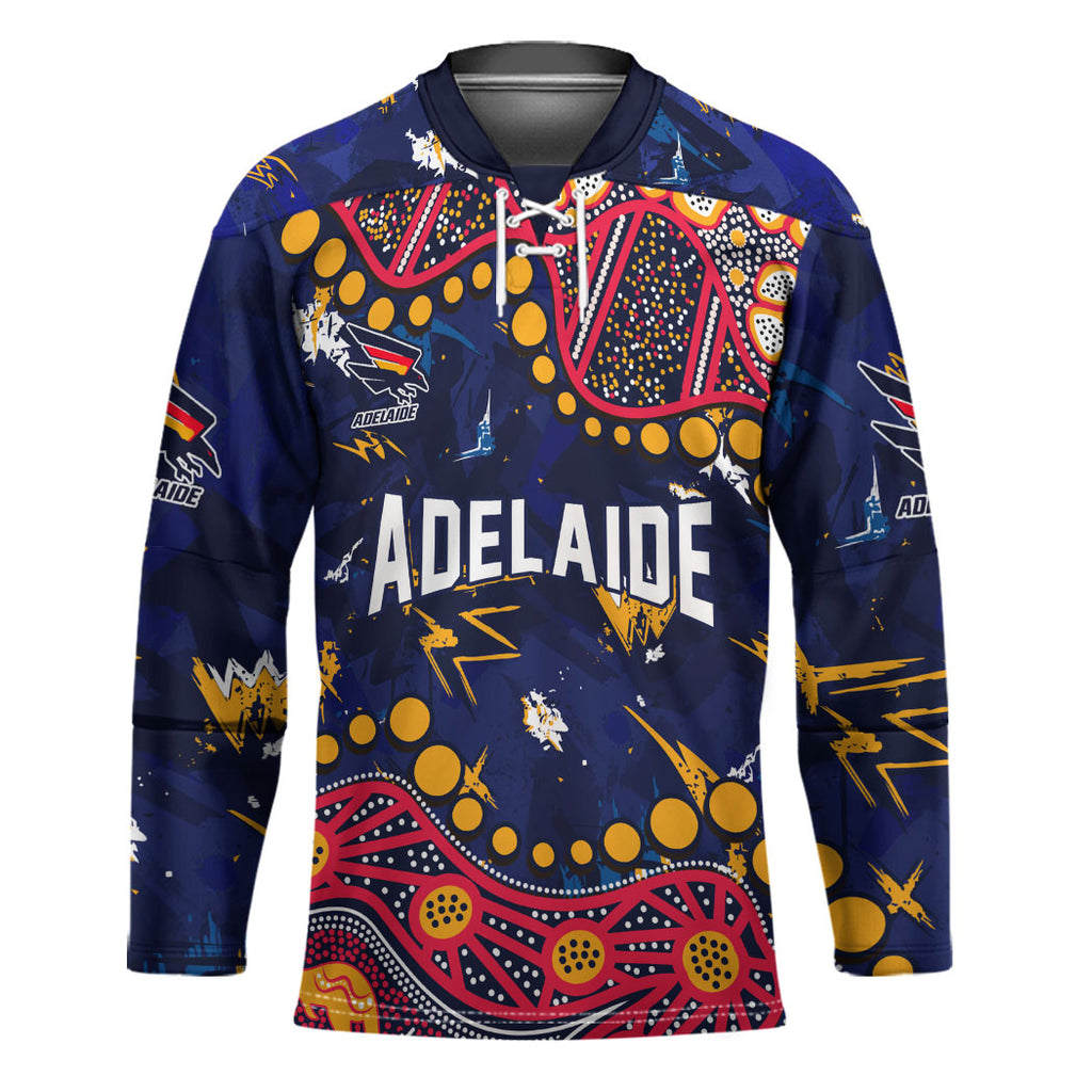 Personalized Adelaide Hockey Jersey Aboriginal Pattern with Graffiti Style