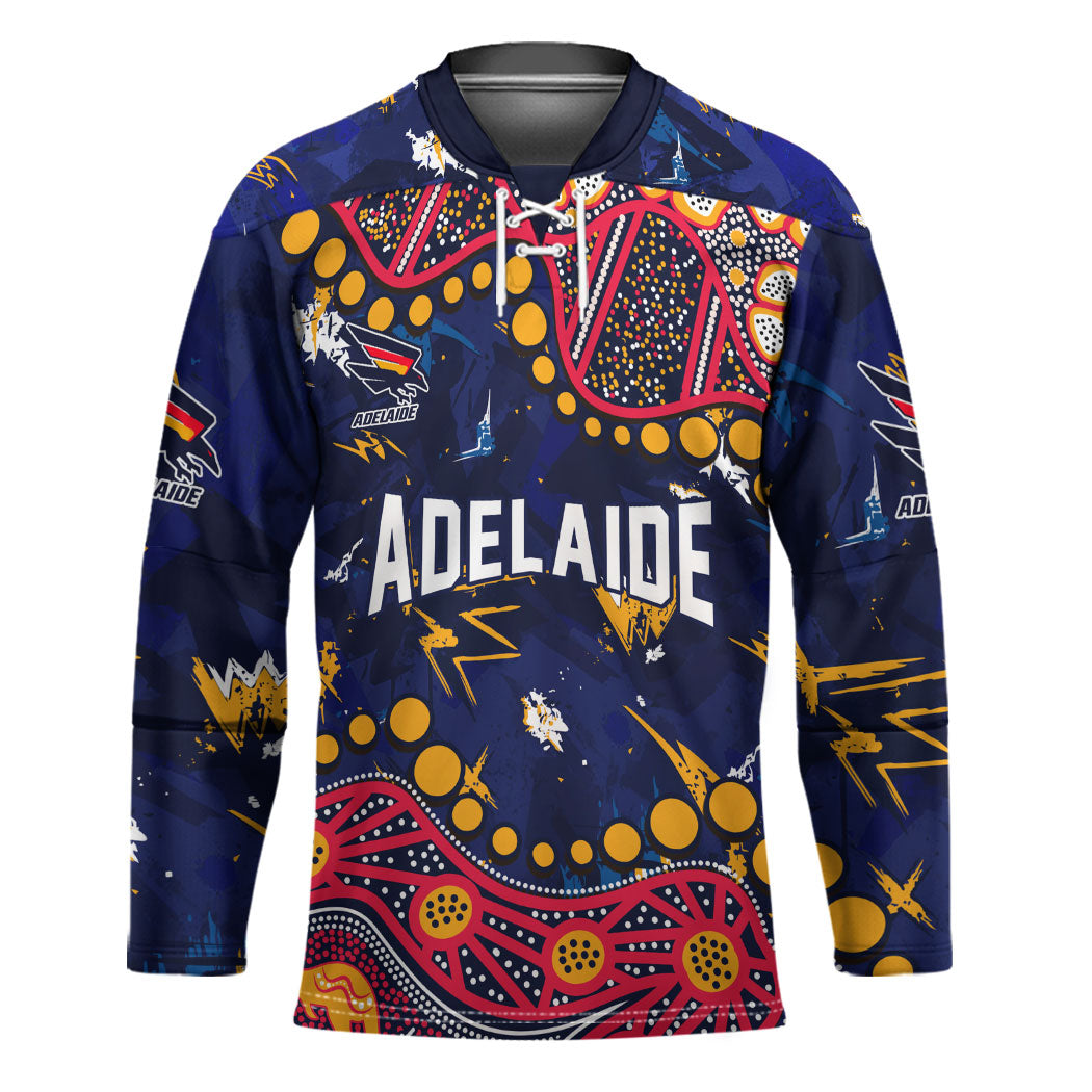 Personalized Adelaide Hockey Jersey Aboriginal Pattern with Graffiti Style