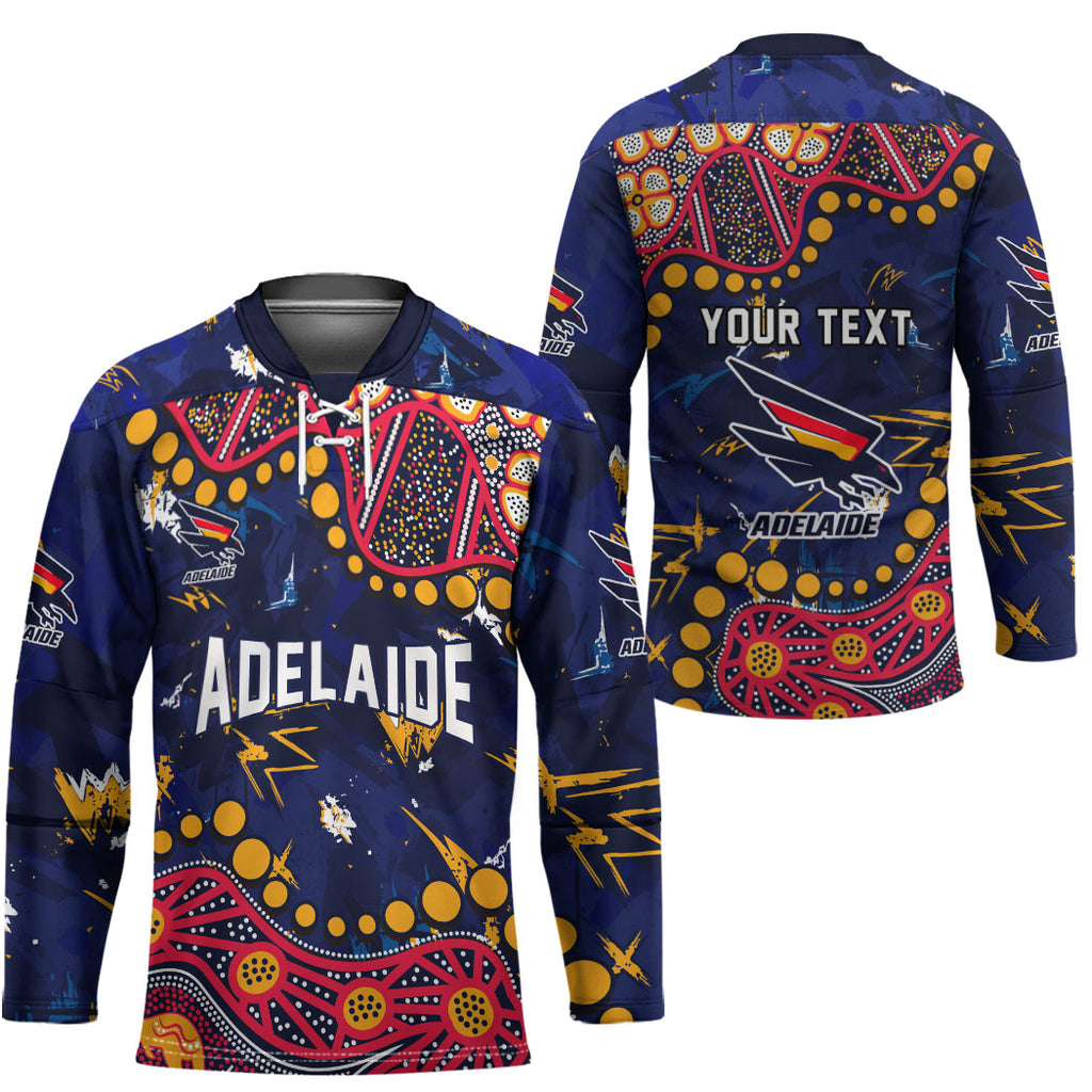 Personalized Adelaide Hockey Jersey Aboriginal Pattern with Graffiti Style
