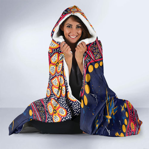 Personalized Adelaide Hooded Blanket Aboriginal Pattern with Graffiti Style